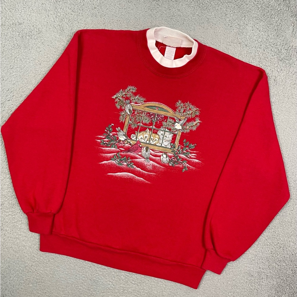 Vintage 90s cat‎ sweatshirt